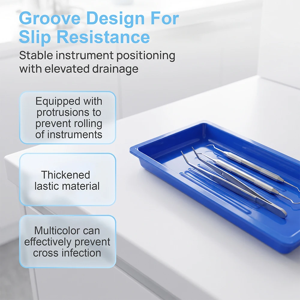 2pcs Square Storage Tray Plastic Nail Art Tattoo Equipment Plate Dental Surgical Tray Dish Tools Cleaning Container Organizer