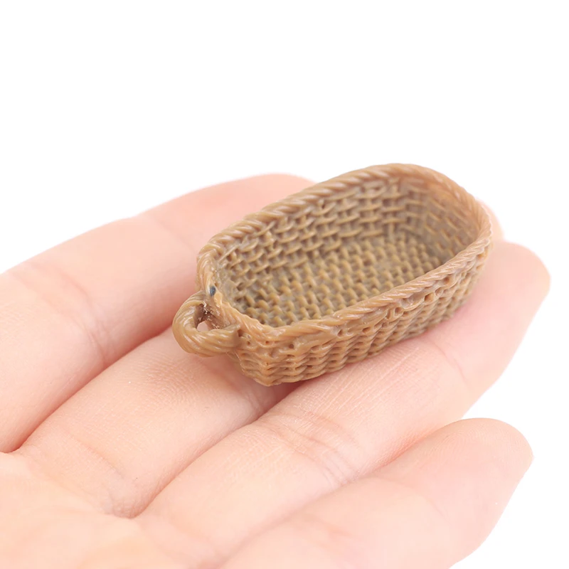 Dollhouse Miniature Storage Basket, Woven Bread Basket, Shopping Basket, Kitchen Model Decor, Toy Doll House Acessórios, 1:12