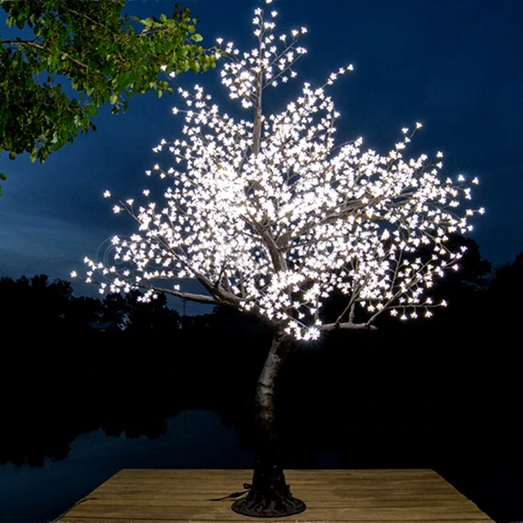 Outdoor Garden View Christmas Day Decoration 10ft Artificial RGB Color Changing Cherry Blossom Light Emitting Diode Tree Light