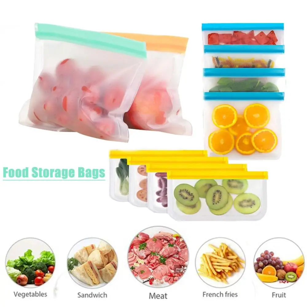 

Fresh Silicone Lunch Leakproof Bread Freezer Bags Kitchen Organizer Containers Food Storage Bags