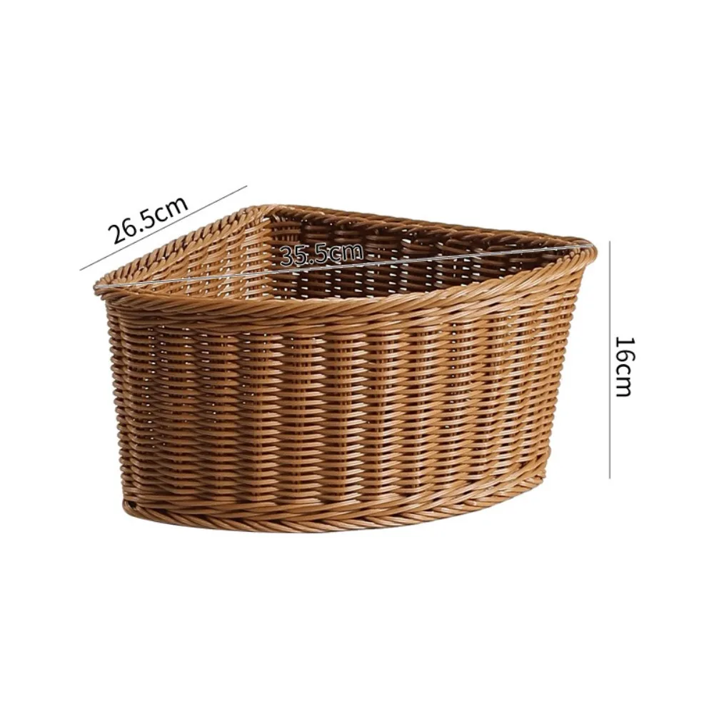 

Fan-Shaped Corner Storage Basket Storage Function Multipurpose Triangular Storage Box Curved Design Wardrobe Corner Box