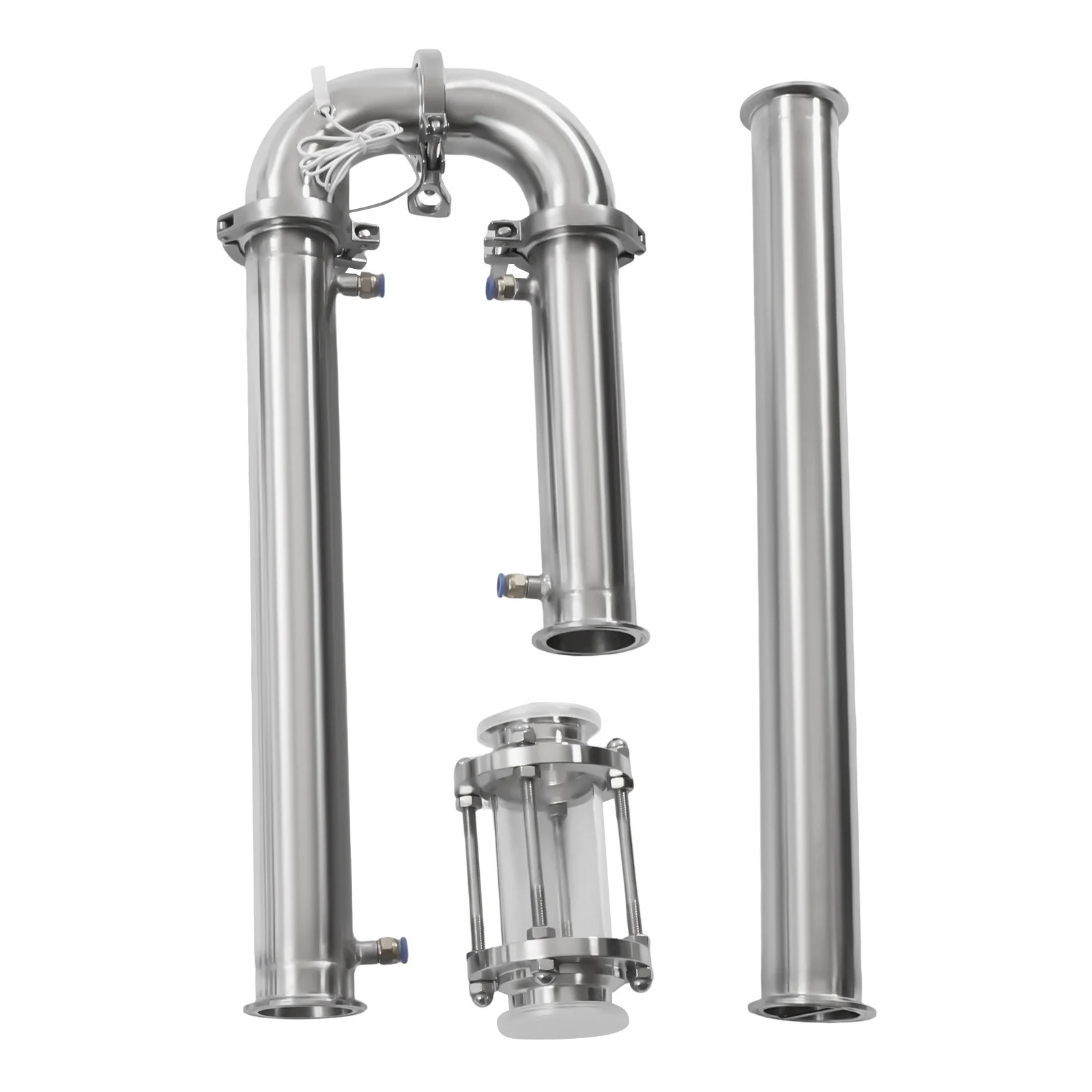 ماونشين ستيل من الفولاذ المقاوم للصدأ، مجموعة التقطير المنزلية للنبيذ والأرواح، تتضمن زجاجًا رؤية لمراقبة عملية التخمير #6