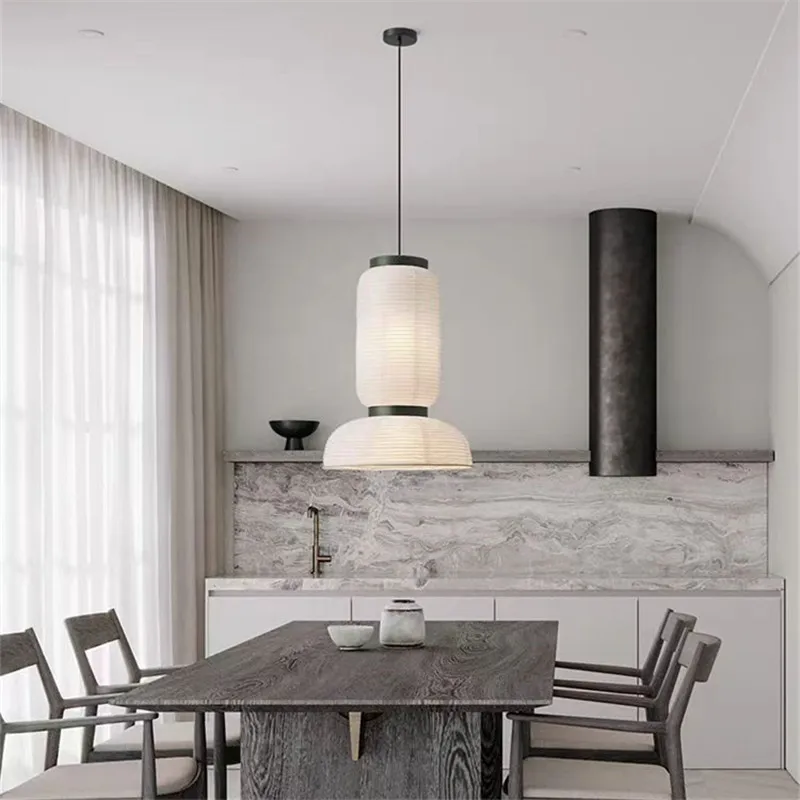 Akari Noguchi Paper chandelier led hanging Tense pendant lamp For Living Room Home Decor wabi sabi Decor restaurants Bar Lamp