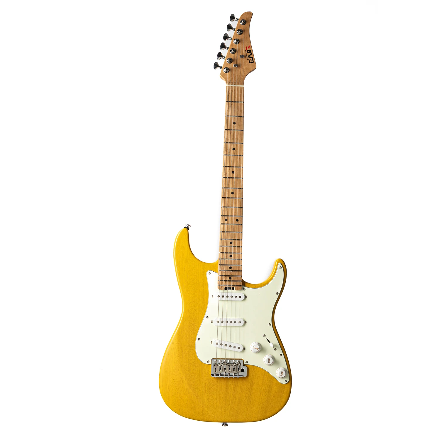 EART Guitars Nexus-S1 Guitarra eléctrica S-S-S de arce tostado/caoba de 25,5"