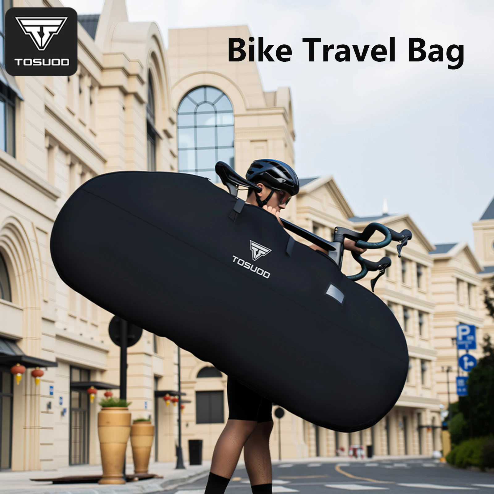 

TOSUOD Bicycle Travel Bag Mountain And Road Bike Rain Cover Large Opening All-Inclusive Design Bike Cover Save Disassembly Time