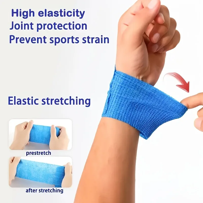 10 قطعة شريط رياضي مرن ذاتي اللصق 2.5/5/10 سنتيمتر غير منسوج عالمي مناسب للرياضة دعم القدم حماية المشتركة #3