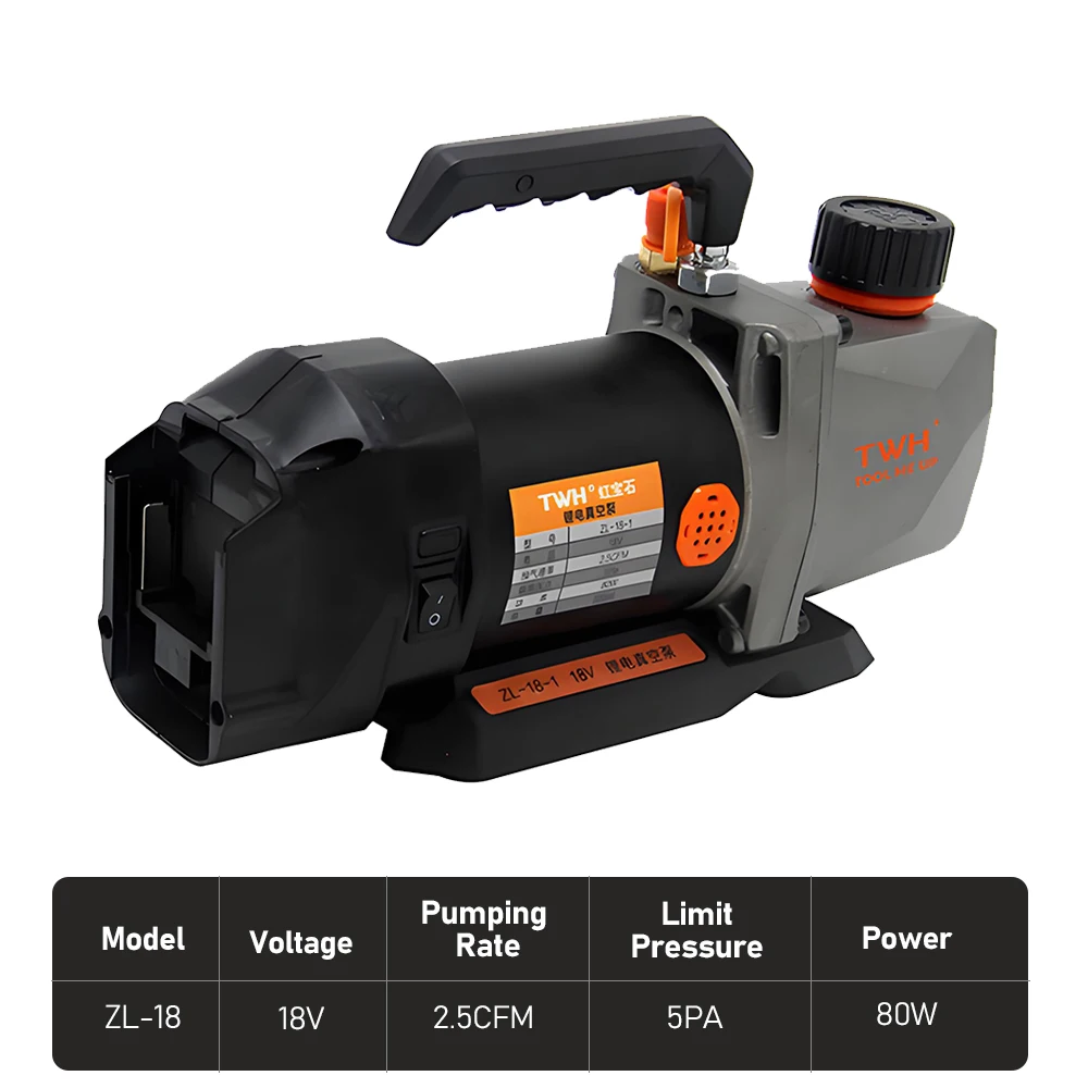Elektrische vacuümpomp 2.5CFM Auto Koeltechniek Reparatiegereedschap Oplaadbare Koelmiddel Vacuümpomp voor AC/HCFC/R22/R134a