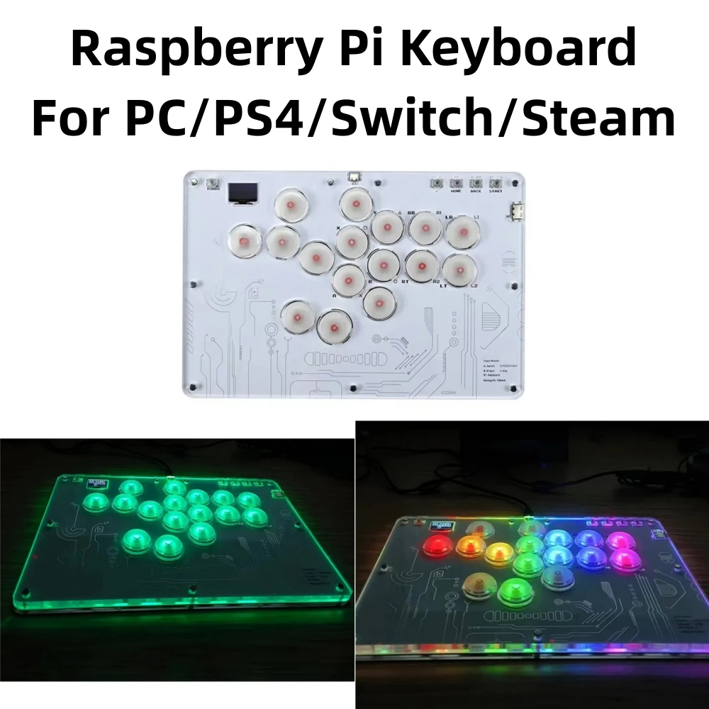 16 Keys Raspberry Pi Fighting Keyboard for PC/PS4/Switch/Steam Game Accessory Parts Arcade Game Machine Street Fighter Keyboard