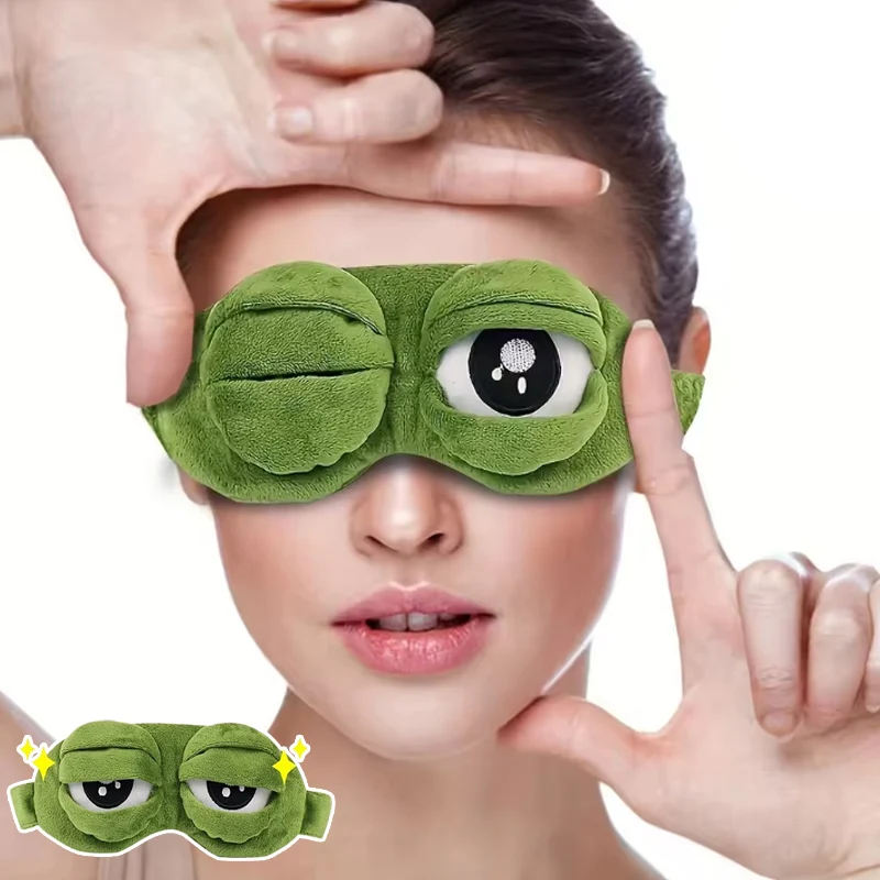 

Портативная 3D-маска для сна в форме лягушки: эргономичный контурный дизайн с мягкой подкладкой, светонепроницаемая, для путешествий и ежедневного расслабления