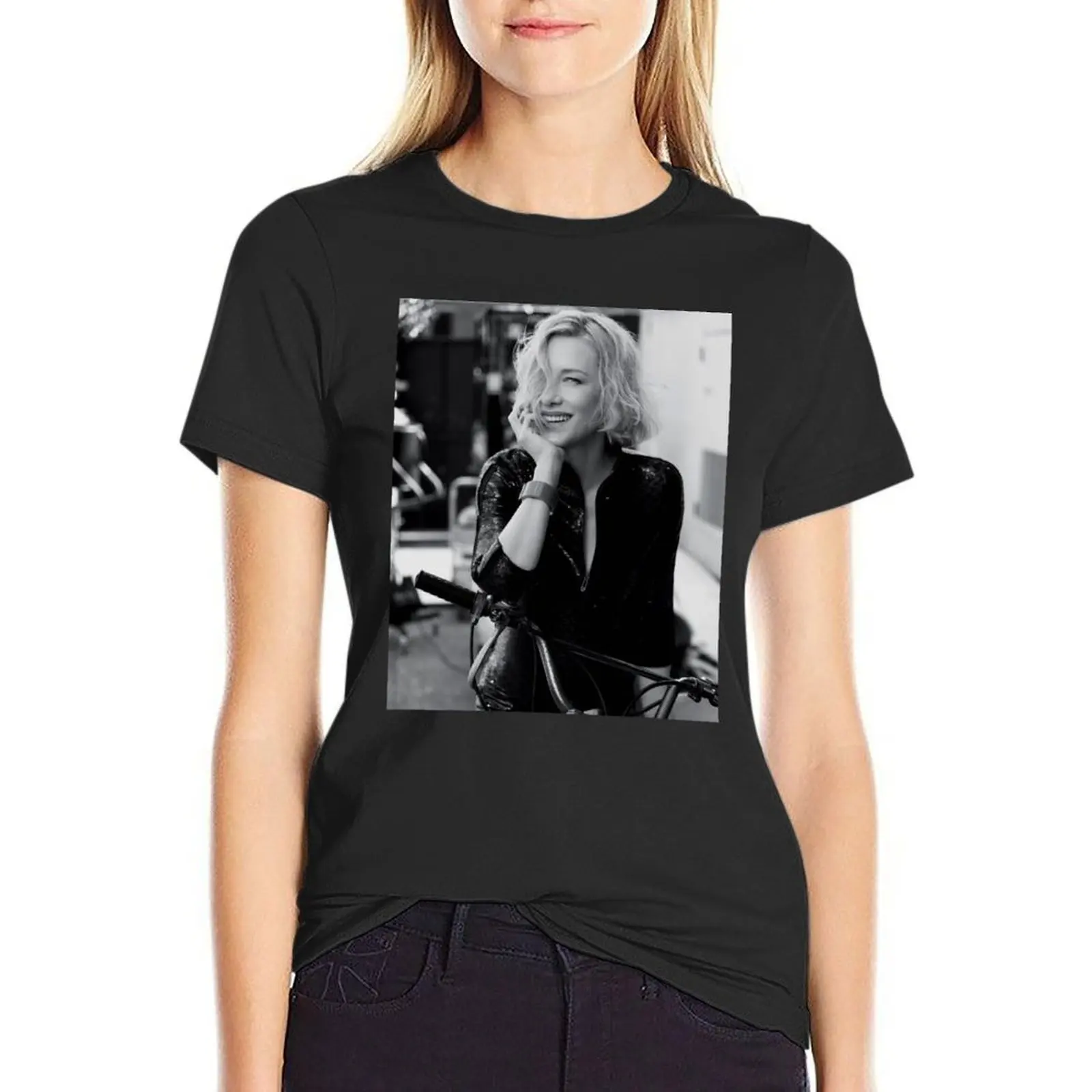 Cate Blanchett Art T-Shirt blacks kawaii clothes blanks plus sizes workout shirts for Women