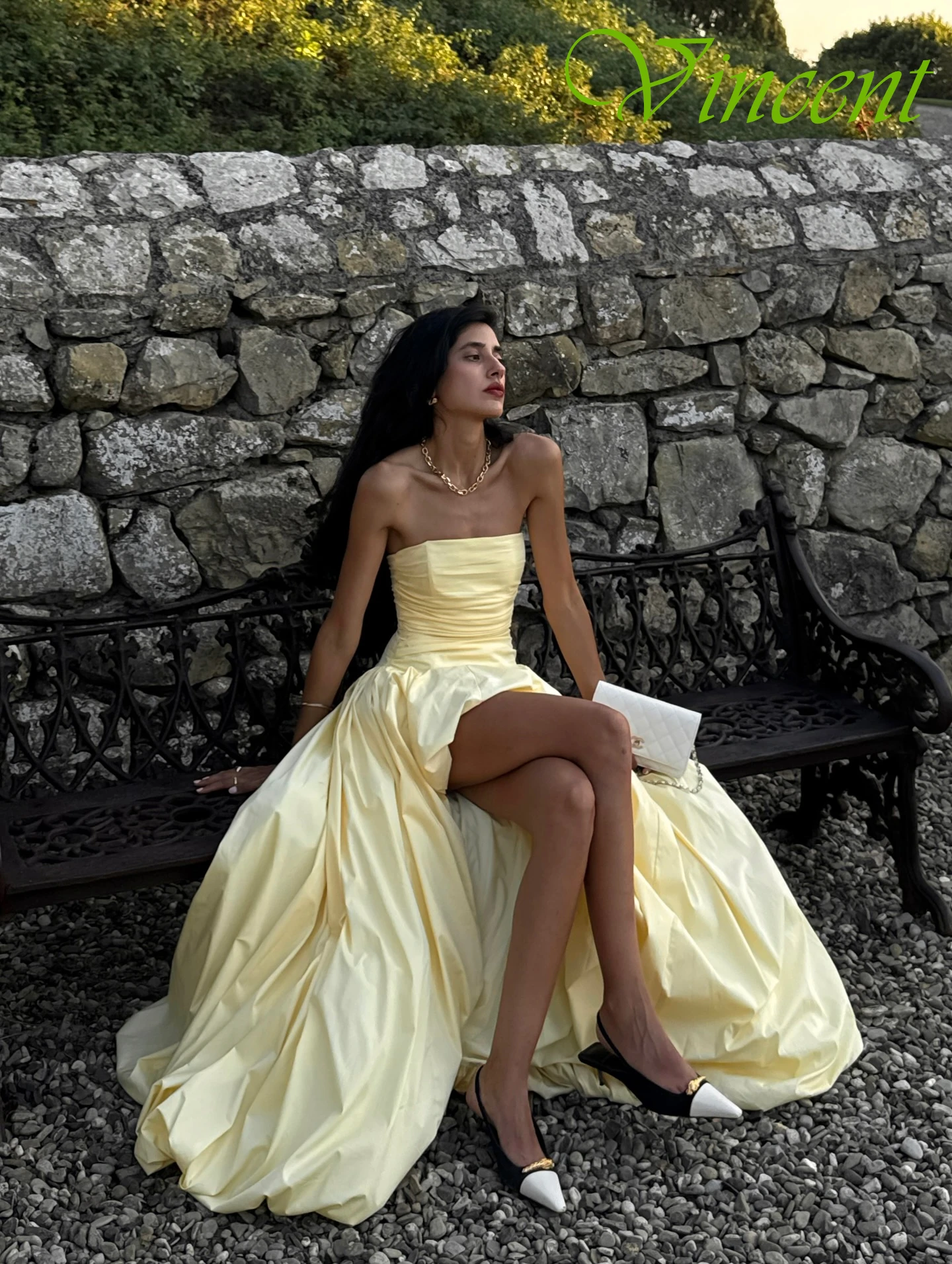 

Customized A-Line Strapless Sleeveless Classic Elegant Graceful Evening Dress Delicate Bespoke Occasion Gowns Modern Prom Dress