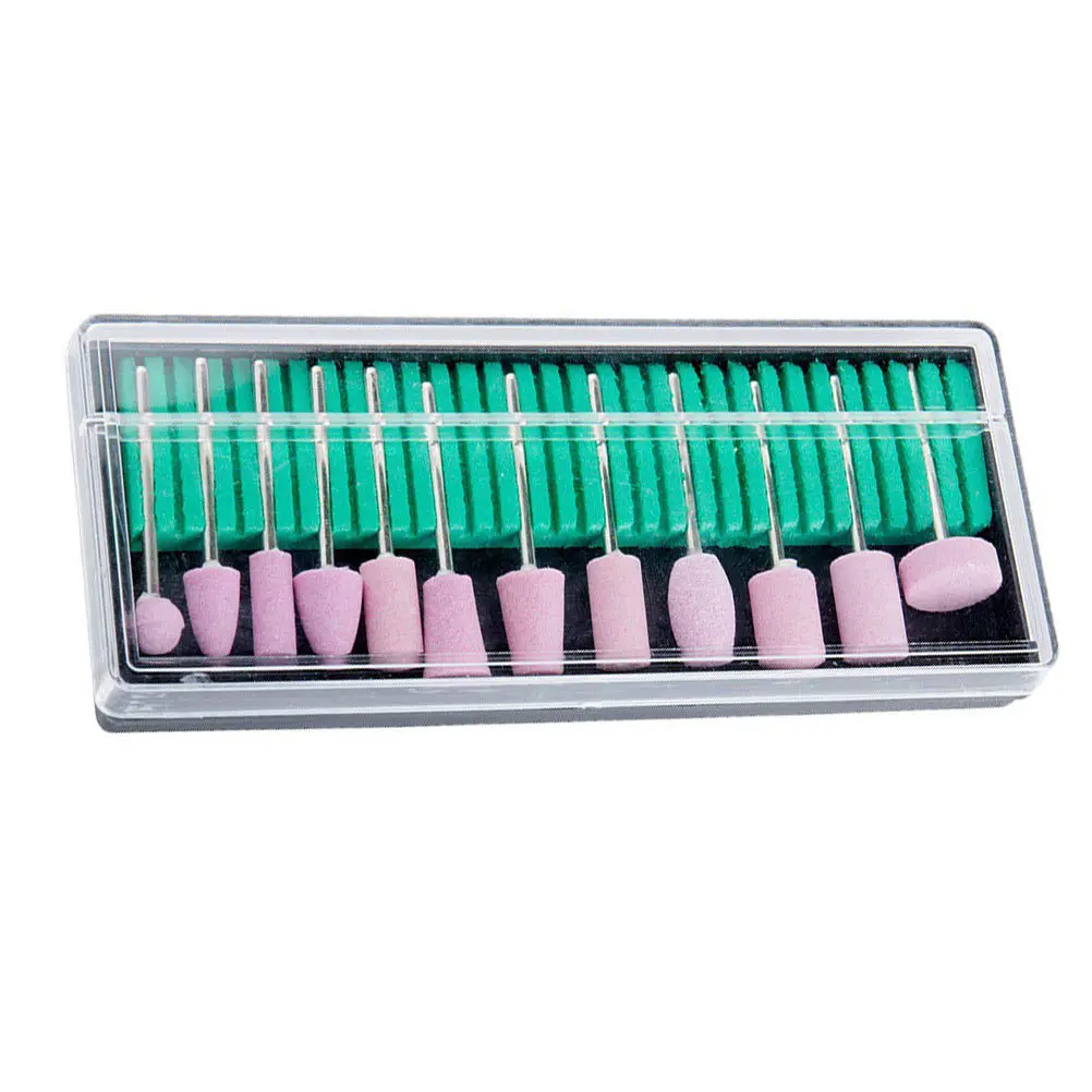 12 Uds cabezales de molienda de uñas herramienta de taladro de manicura multifuncional para uñas acrílicas de Gel Kit de pulido de lijado de lima eléctrica