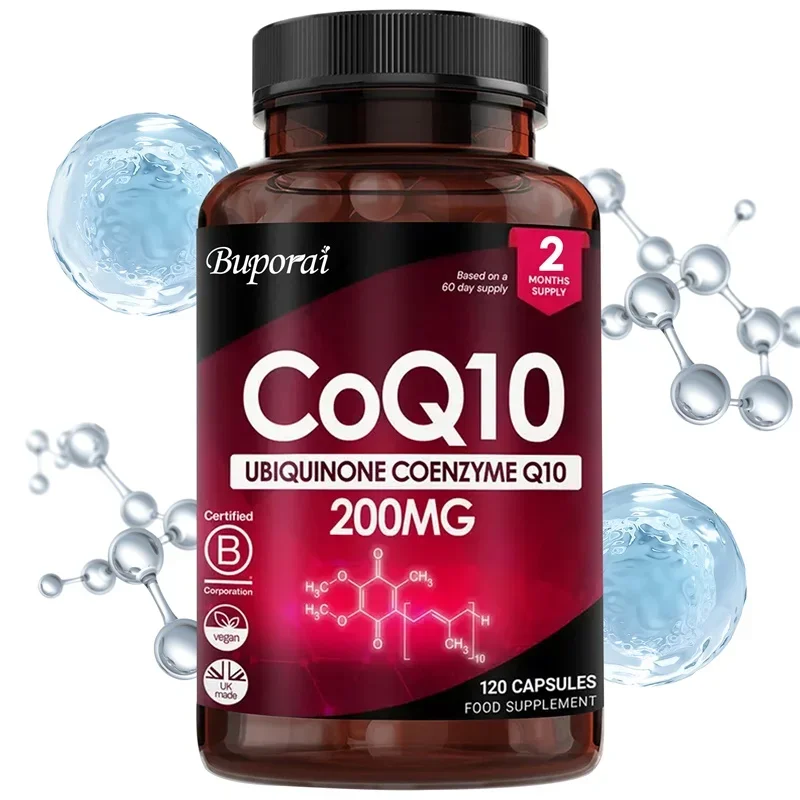 

CoQ10 Ubiquinone Coenzyme 200MG - Powerful Antioxidant To Supports Heart and Blood Vessel Health and Promotes Energy Production