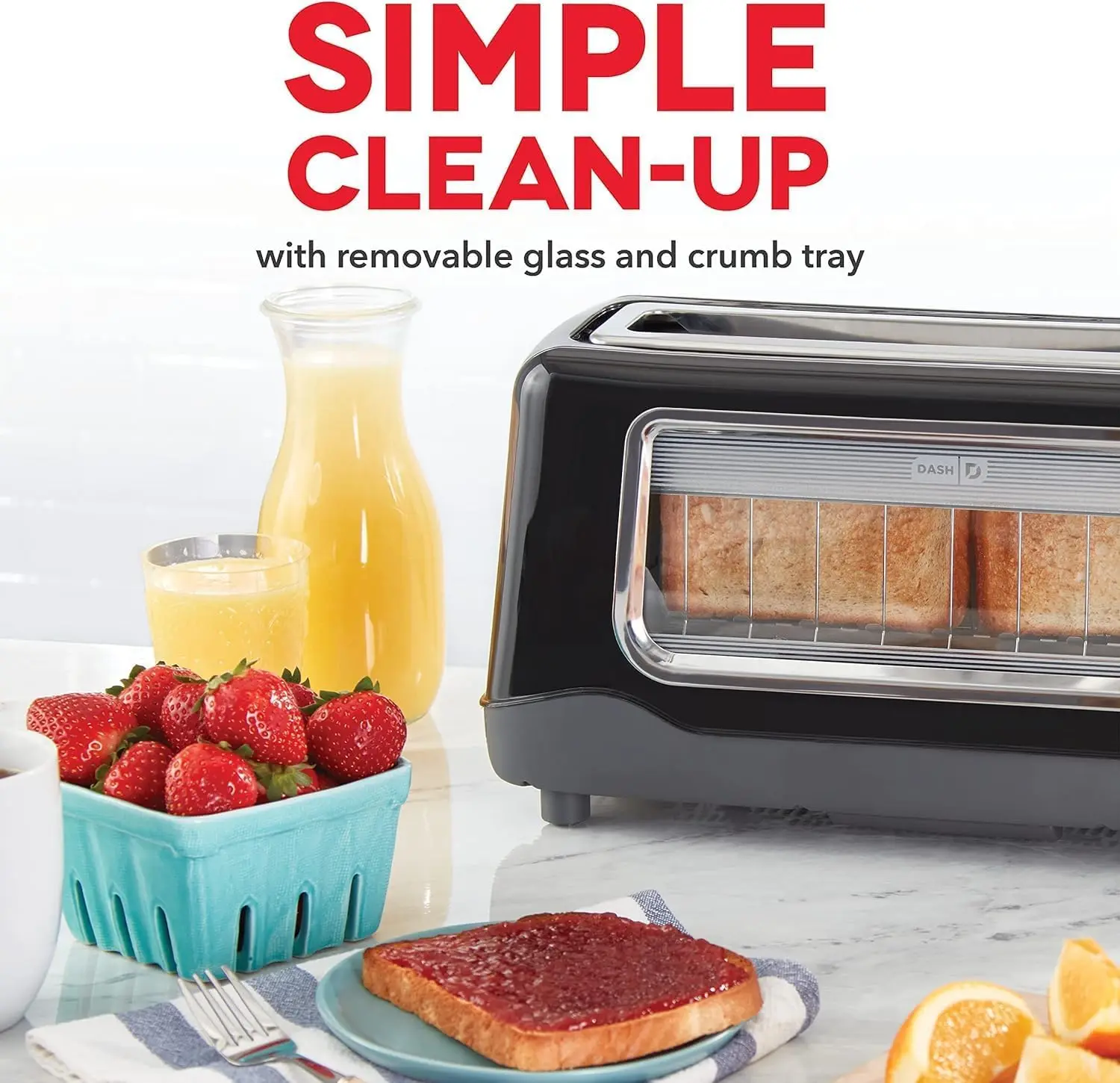 محمصة ذات رؤية واضحة ، تصميم مدمج مع 7 مستويات بنية ، نافذة رؤية واضحة ، فتحة واسعة للغاية ، محمصة كبيرة ، تذويب بلمسة واحدة