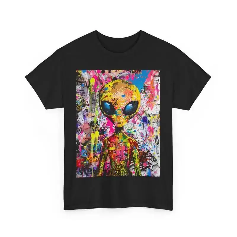 ALIEN GRAFFITI ART GRAPHIC TEE TSHIRT STREET WEAR ART SHIRT GIFT MEN WOMEN TEENS