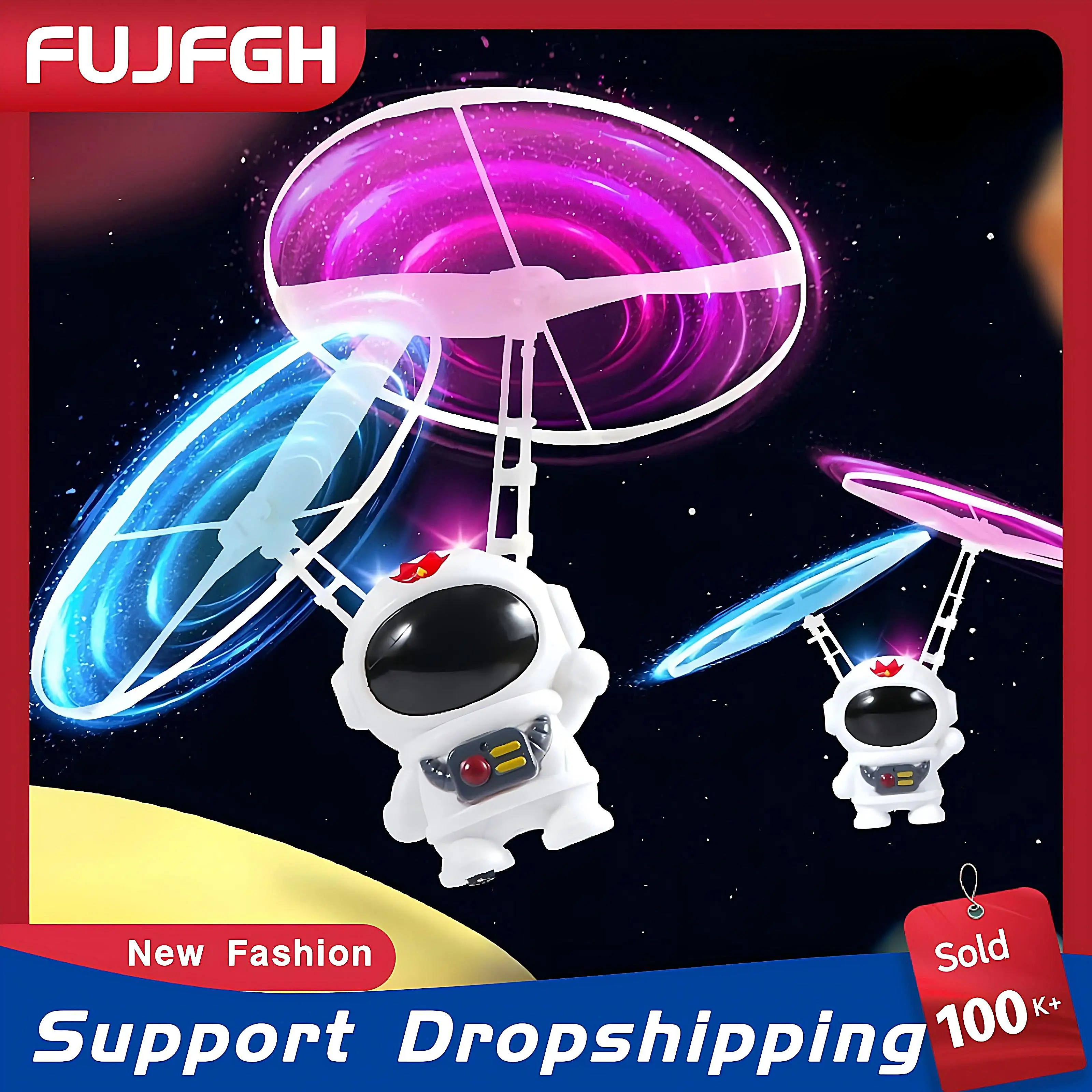 

Flying Robot Astronaut Toy Aircraft High-Tech Hand-Controlled Drone Interactive Dual Wings with Lights Outdoor Gifts for Kids