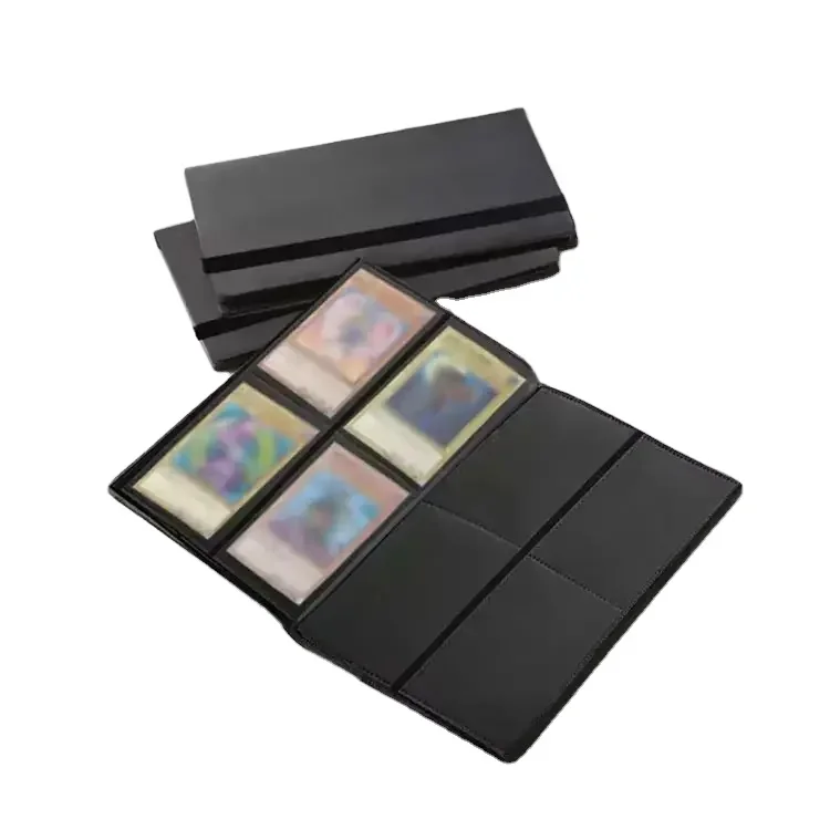 Black 4 Pocket High Quality Trading Card Binder Suitable for Game Cards Baseball Football Cards