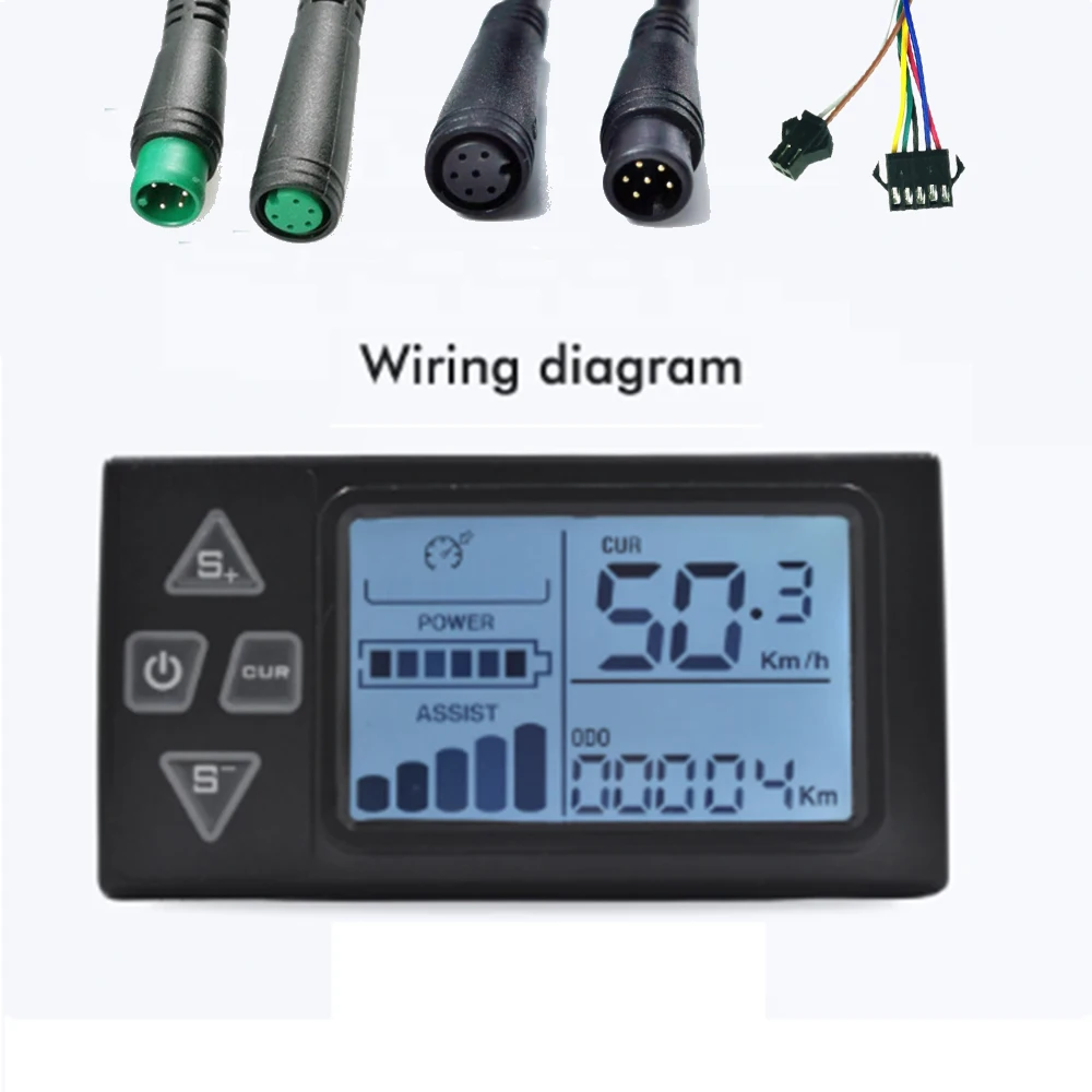 Pantalla LCD para bicicleta eléctrica, Panel de Control con enchufe SM, 5 pines, 6 pines, macho y hembra, 24V, 36V, 48V, 52V, 60V, S861