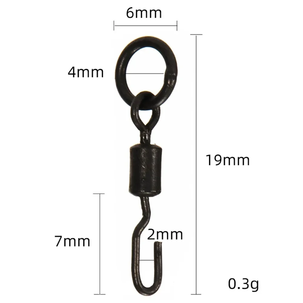 10/20/50/100pcs Spinner Swivels Ronnie Rigs Carp Fishing Quick Change Black Rotating Ring Carp Fishing Accessories image 2