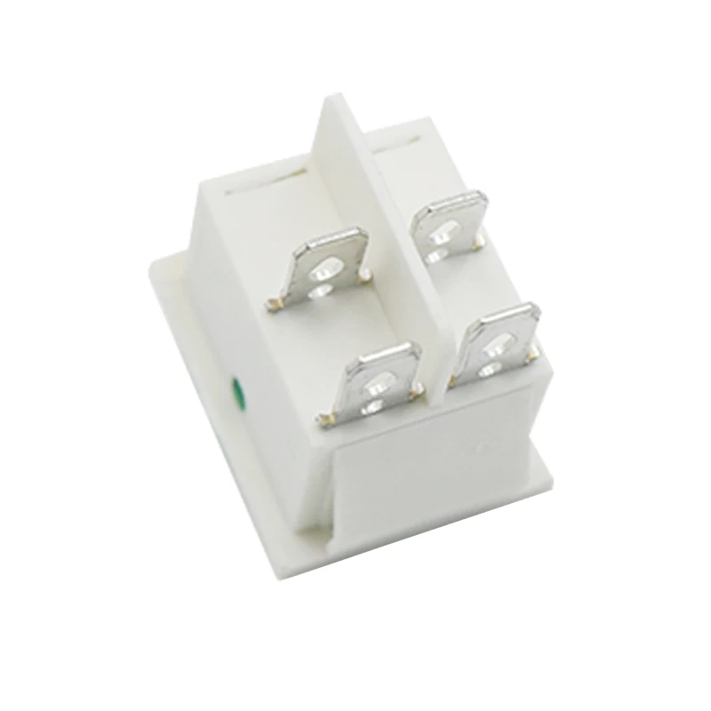 KCD4 Illuminated Rocker Switch 2-Position ON/OFF 4-Pin 15A 250VAC 20A 125VAC - White Base Power Switch for Electrical Equipment,