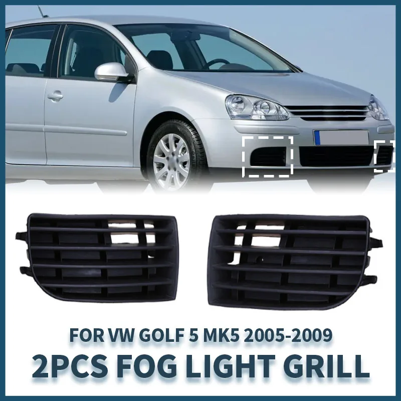 

Lower Side Grille Anti-corrosive Black L/R Front Bumper Grill Trim Cover 1K0 853 665 A/1K0 853 666 A for VWs US Golf 5 MK5 05-09