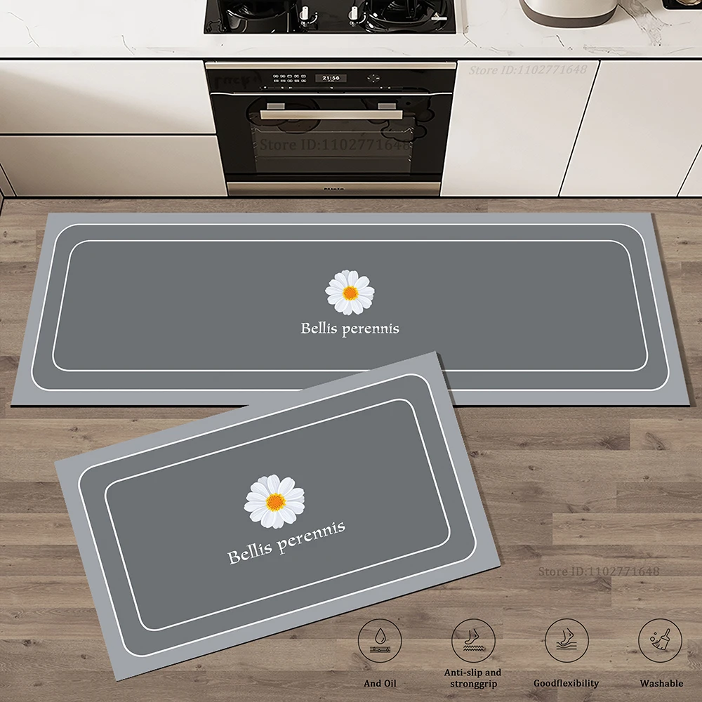 Flower Kitchen Mat Anti-Fatigue Non-Slip Washable Long Large  Floor Carpet Soft Living Room Bedside Area Rug Entrance Doormat