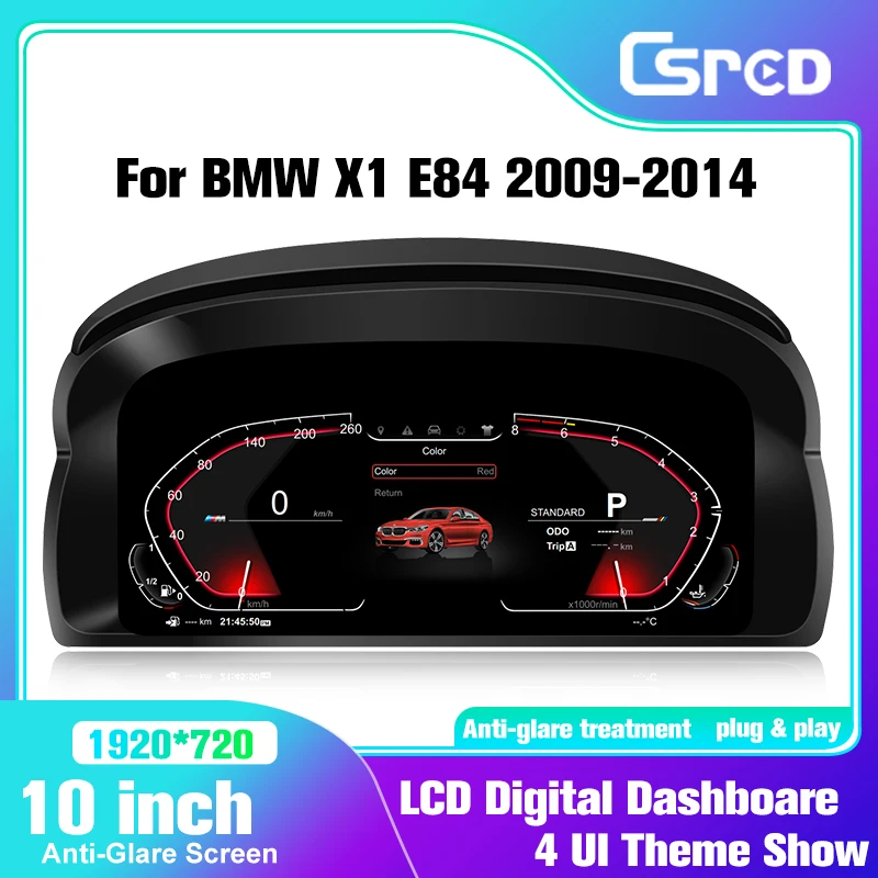 Csred For BMW X1 E84 2006-2015 Auto Digital Dashboard Cluster LCD  CCC CIC 10 inche speedometer indicator