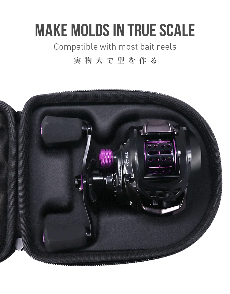 SEASIR Baitcasting-Angelrollentasche EVA-Schutzhülle Angelrollen-Tackle-Tasche Links Rechts – Detail 4