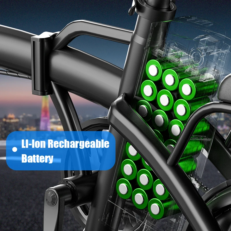 14'' G11-Foldable Commuter Ebike 500W Motor Removable Battery Max 19.9MPH Dural Disc Brake with 4 Shock Absorption Mini Electric Bicycle for Adults,College Students, Commuters & Urban Riding E-Bike image 5