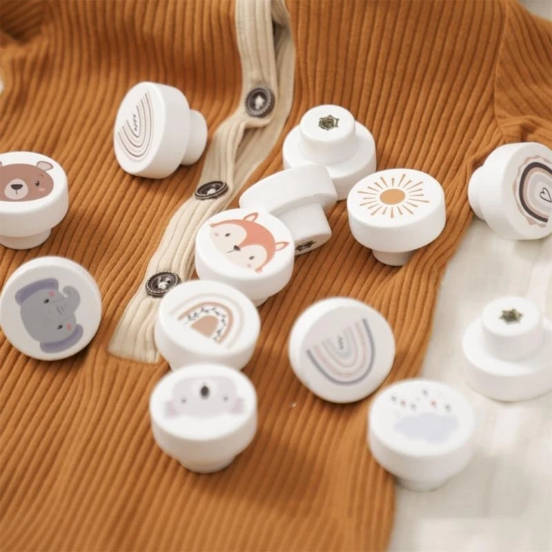 Decorative Wooden Drawer Pulls in Animal Shapes Animal Pattern Round Wooden Drawer Pull Drawer Handle