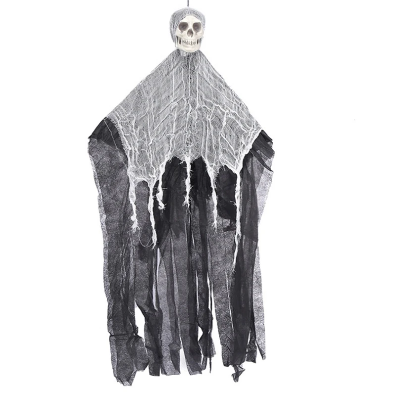 HFES Halloween Decorations Skeleton Halloween Halloween Decor Props Scary Halloween Hanging Ghost With Skull Face