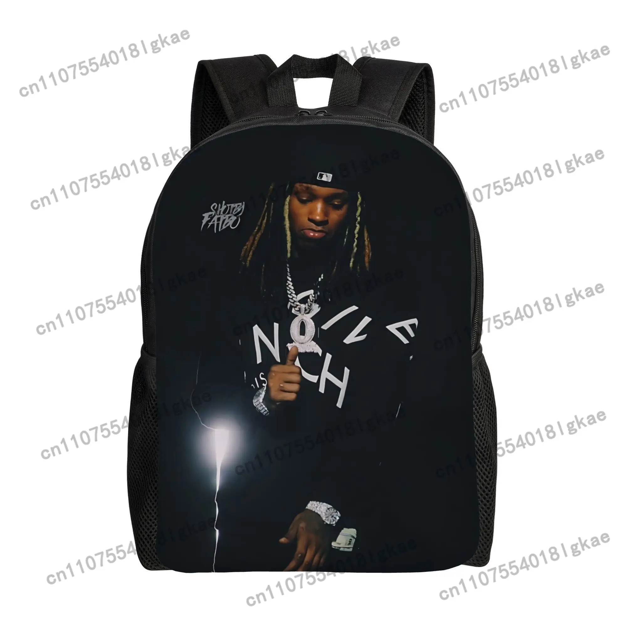 ZLIENSZUS King Von Lightweight Casual Backpack - Stylish Black with White 