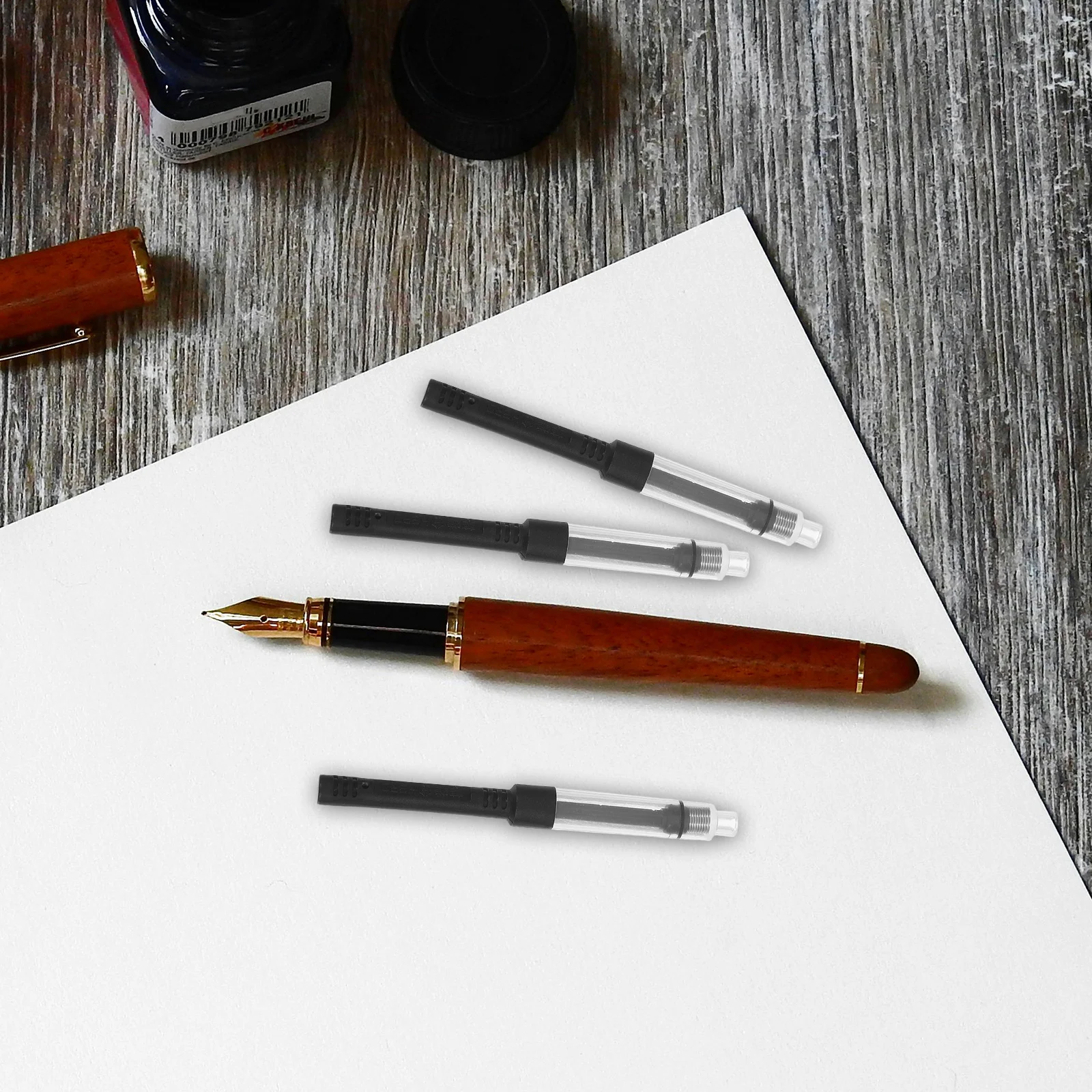 

20Pcs Plastic Fountain Pen Ink Converter Universal Refillable Ink Absorber Push Pull Leakproof Filling Tool for Writing School