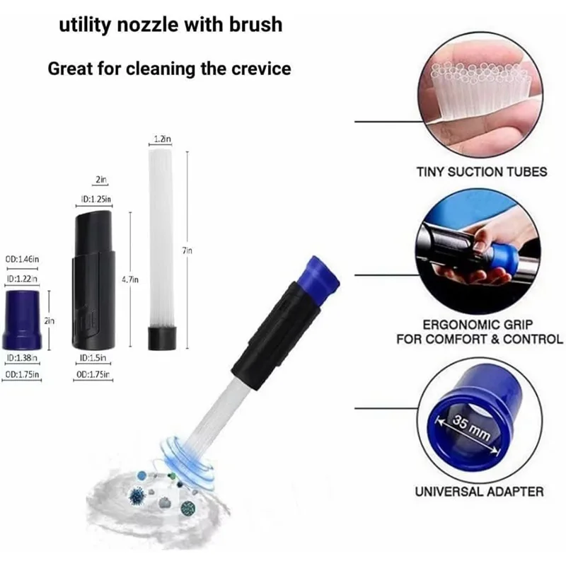 11 قطعة مرفقات مكنسة 2 1/2 بوصة إلى 1 1/4 بوصة إلى 1 3/8 بوصة و1 7/8 بوصة إلى 1 بوصة طقم محوّل خرطوم مكنسة كهربائية كما هو موضح من البلاستيك #6