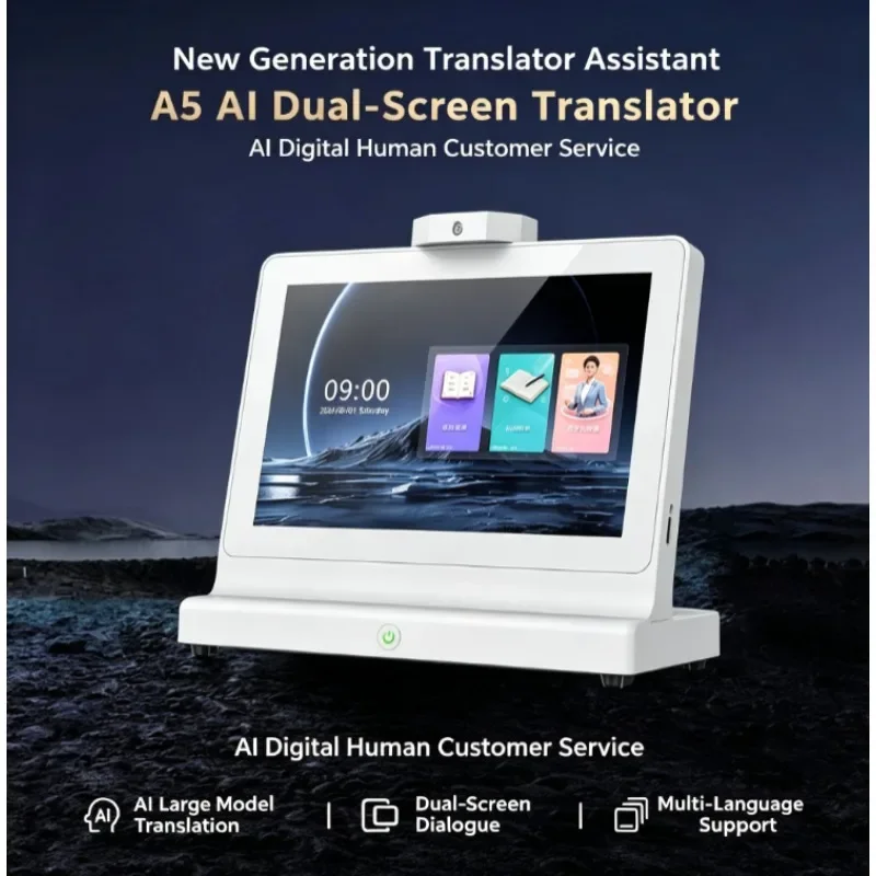 Offline AI Language Translator Handheld Device with  Screen Bidirectional Voice Recognition for Hotel Reception Tourism Guide