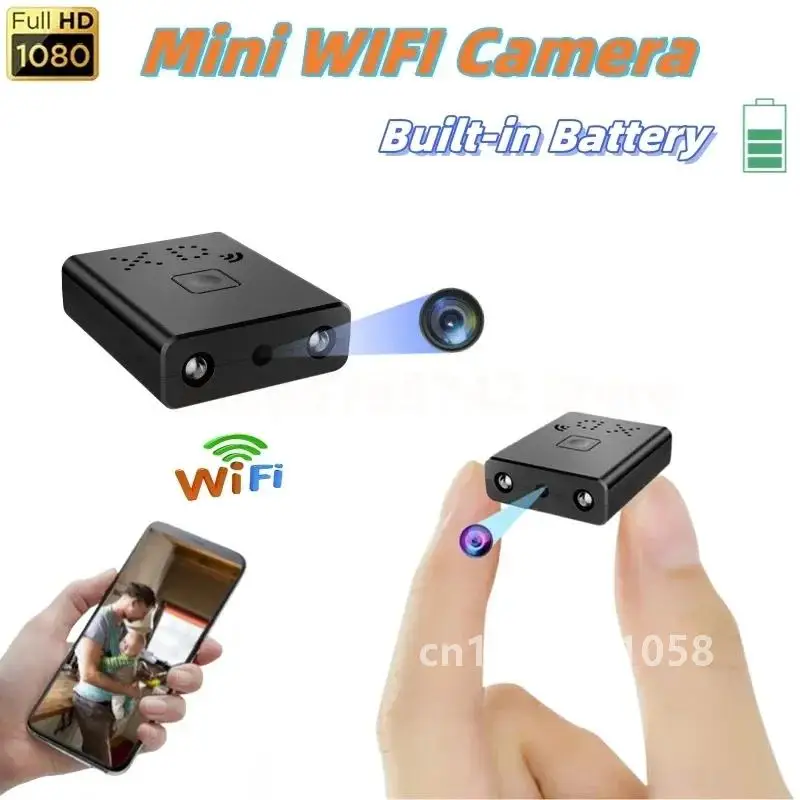 

Smallest Mini Camera WIFI Built-in Battery IR Night Vision Body Cam IP Remote Monitoring 1080P HD Camcorder Invisible Espia Cam