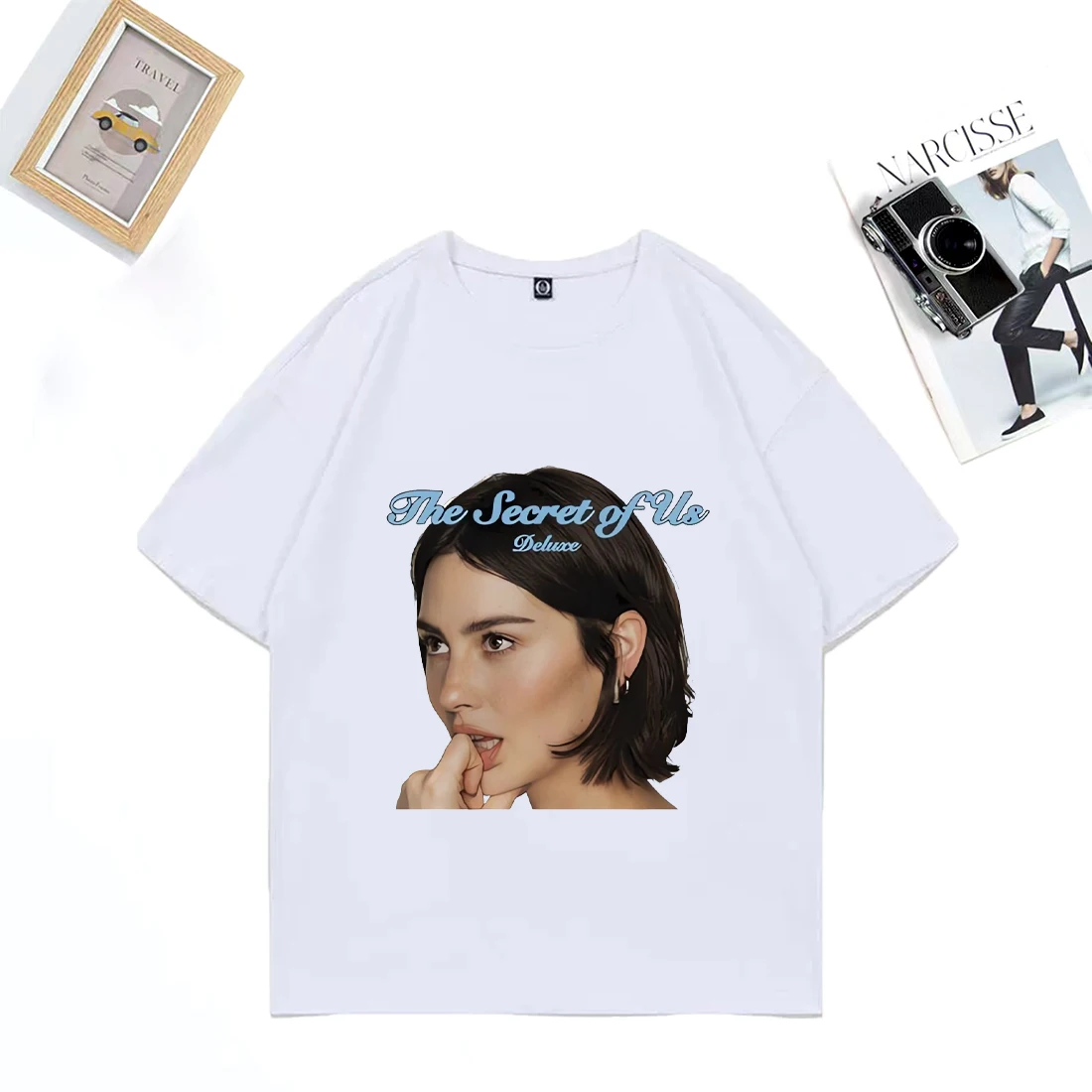 

Gracie Abrams The Secret of Us Fashion T-shirt Men Women's Vintage T-shirts short sleeve Cotton clothing Street Hip Hop Top Tees