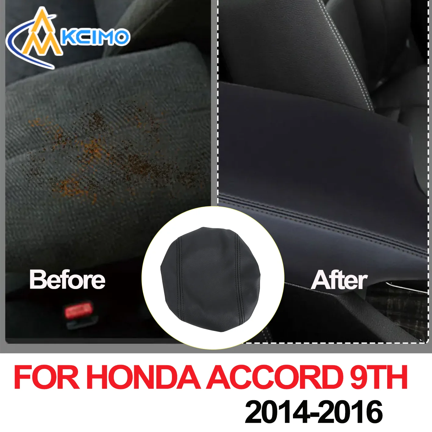 

KCIMO Protective Armrest Box Cover For Honda Accord 9th 2014-2016 Microfiber Leather Car Armrest Cover Center Console Armrest