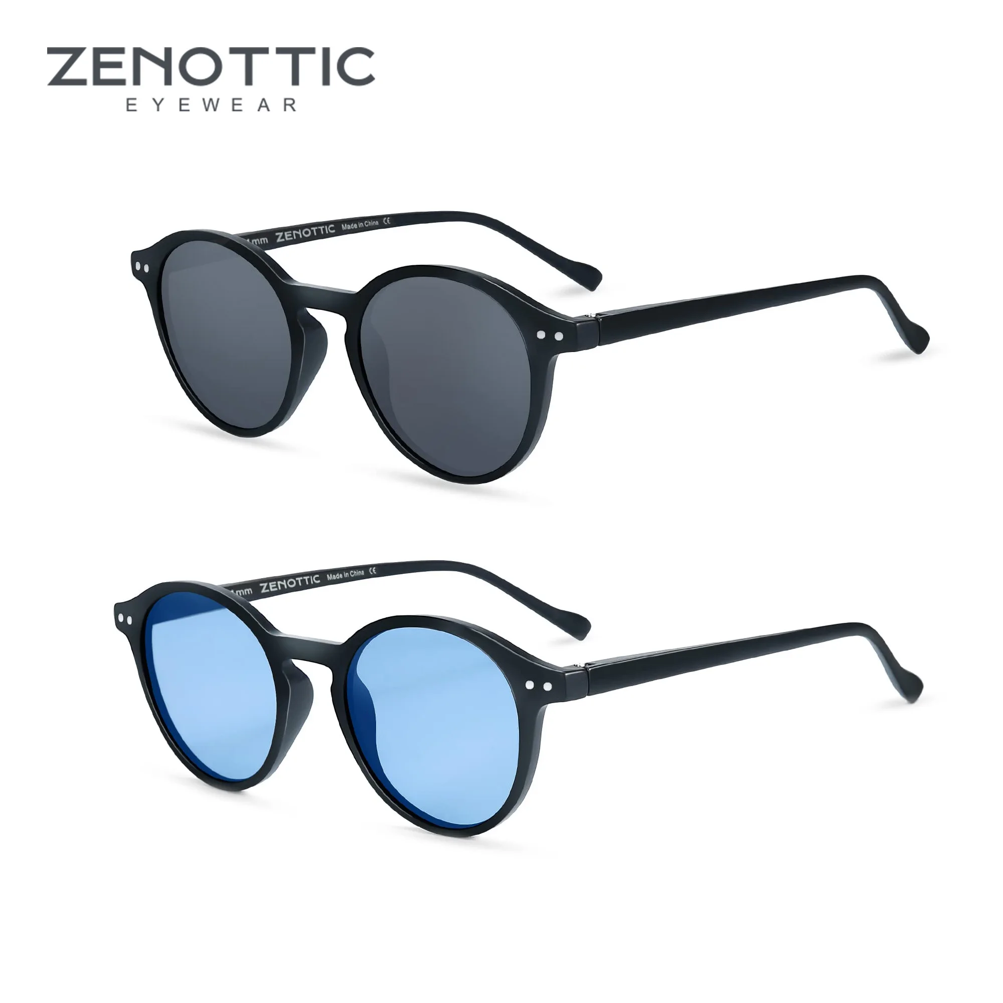 ZENOTTIC Retro gepolariseerde zonnebril 2023 2024 mannen vrouwen vintage kleine ronde frame zonnebril gepolariseerde lens UV400 bril schaduw