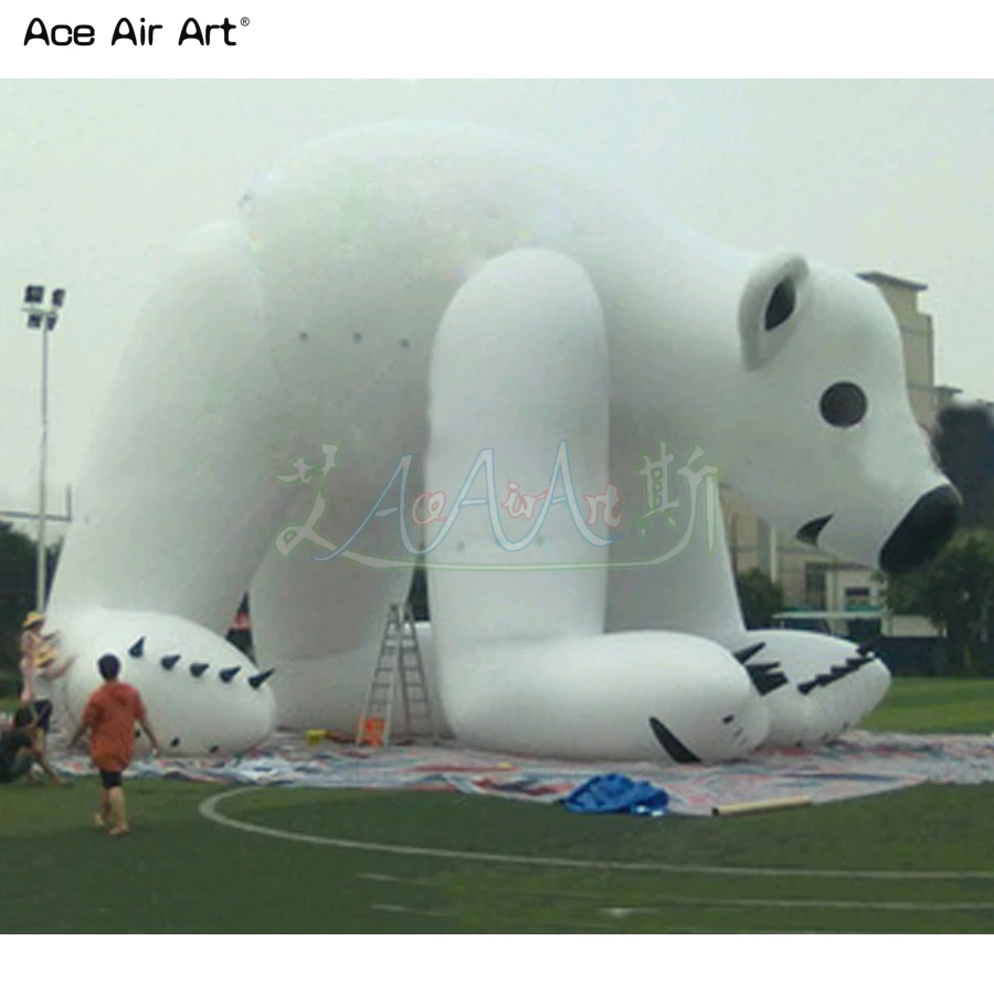 Door To Door ! Customized 4/5/6m Lenght Inflatable Polar Bear Mascot Model For Outdoor Advertising Event Decor Made In China