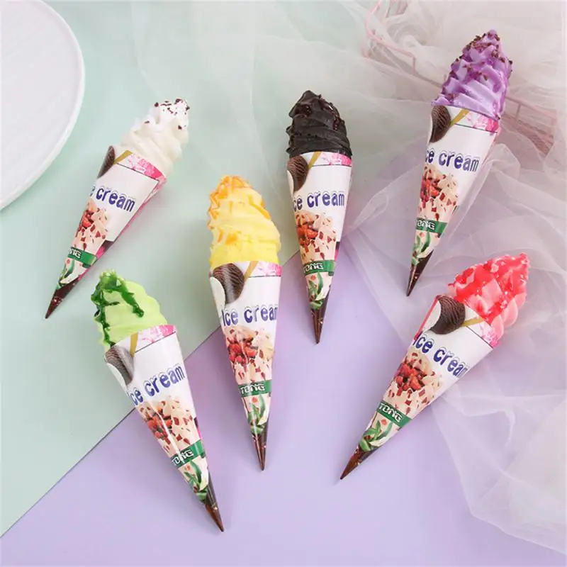 Simulation Ice Cream Model Chocolate Ice Cream Fake Food Cone Cabinetry Outdoor Pose Decorative Toys