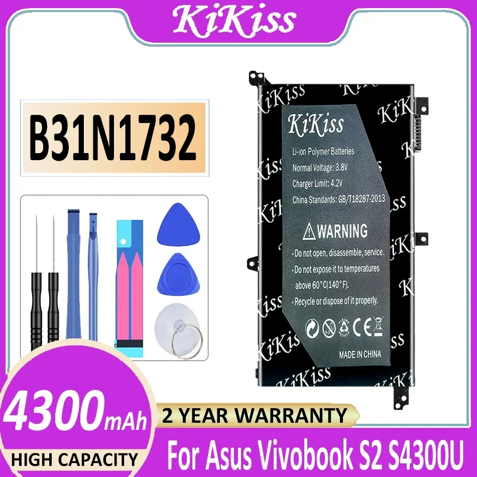 

Аккумулятор KiKiss B31N1732 4300 мАч для Asus Vivobook X430UA X430UF Mars15 VX60G S14 S430 S2 S4300U S4300F, аккумулятор для ноутбука