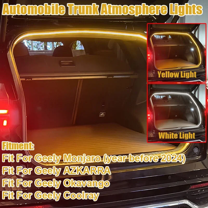 Led Car Light Rear Trunk LED Atmosphere Lights Light Bar Strips For Geely Monjaro / AZKARRA / Okavango / Coolray Car Accessories