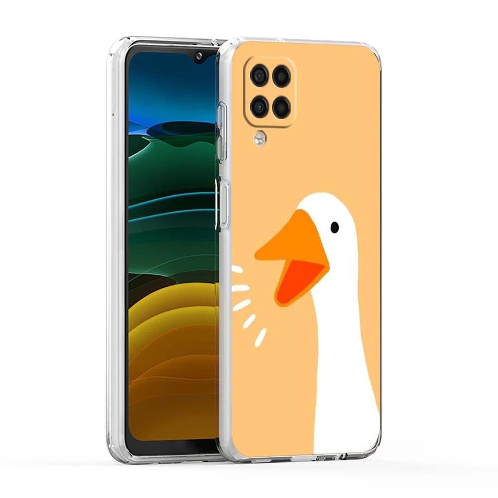 Cute Goose Duck Game Phone Case for Samsung Galaxy A13 A22 A32 A52 A53 A72 A51 A71 A11 A31 A41 A01 A21S 5G Transparent Shell Bag