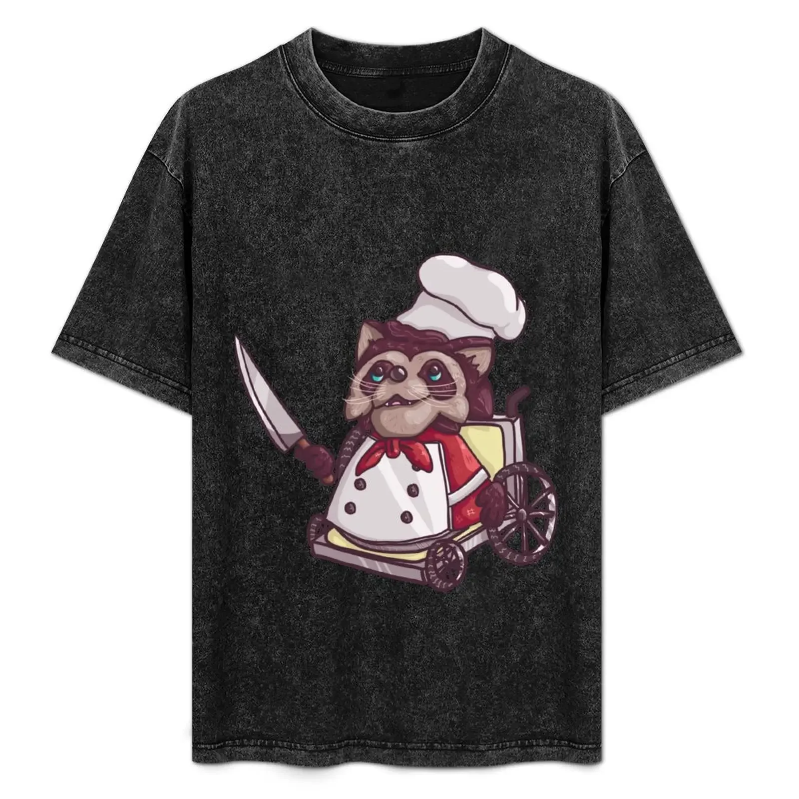 

Overcooked Wheelchair Raccoon Chef T-Shirt customs vintage clothes graphics shirts men graphic