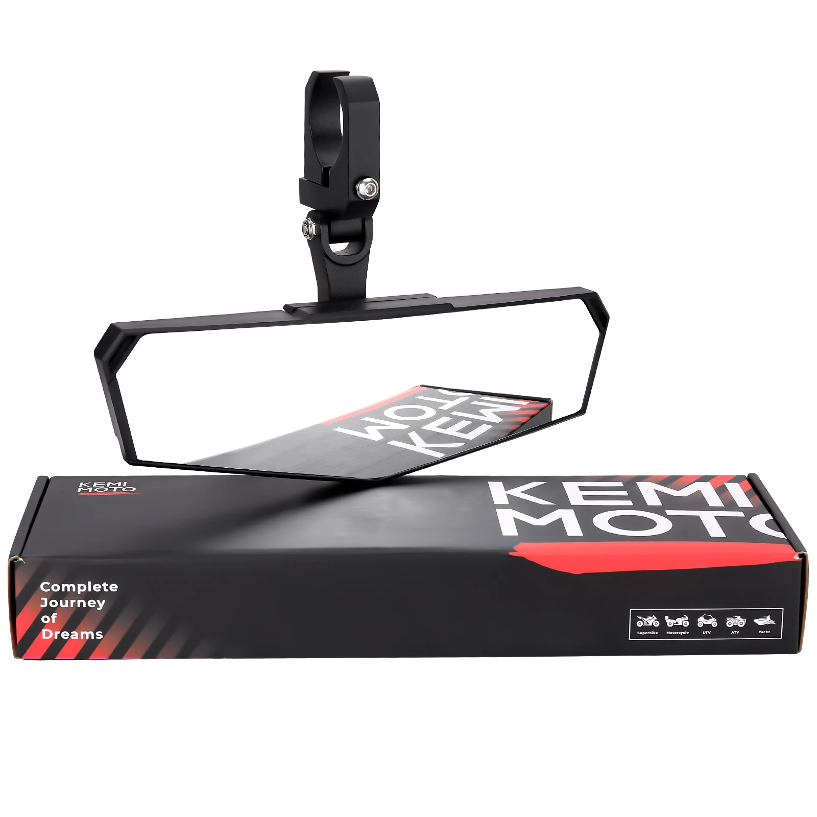 UTV Rear View Mirror Adjustable Low Profile Aluminum Clamp Compatible with Polaris RZR 900 1000 Pioneer Talon Can Am X3 Zforce