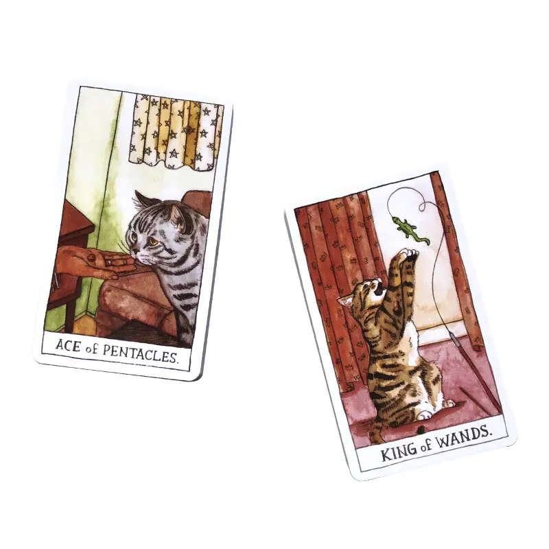 Hot sales Cat Tarot Oracle Card Fate Divination Prophecy Card Family Party Game Tarot 78 Card Deck PDF Guide