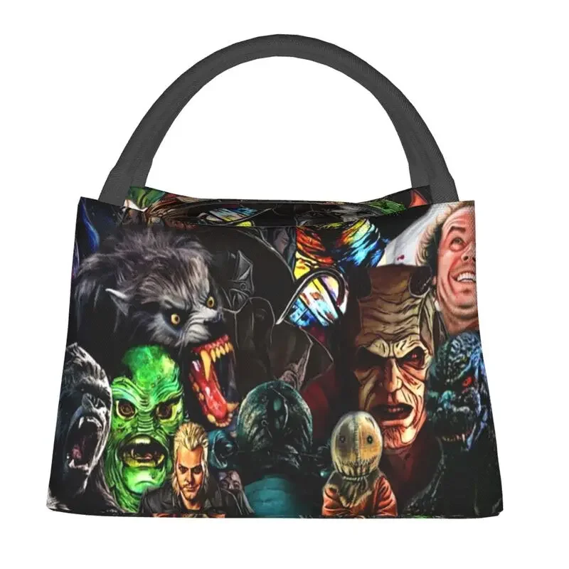 Horror Movie Collage Insulated Lunch Bags for Women Resuable Thermal Cooler Bento Box Office Picnic Travel