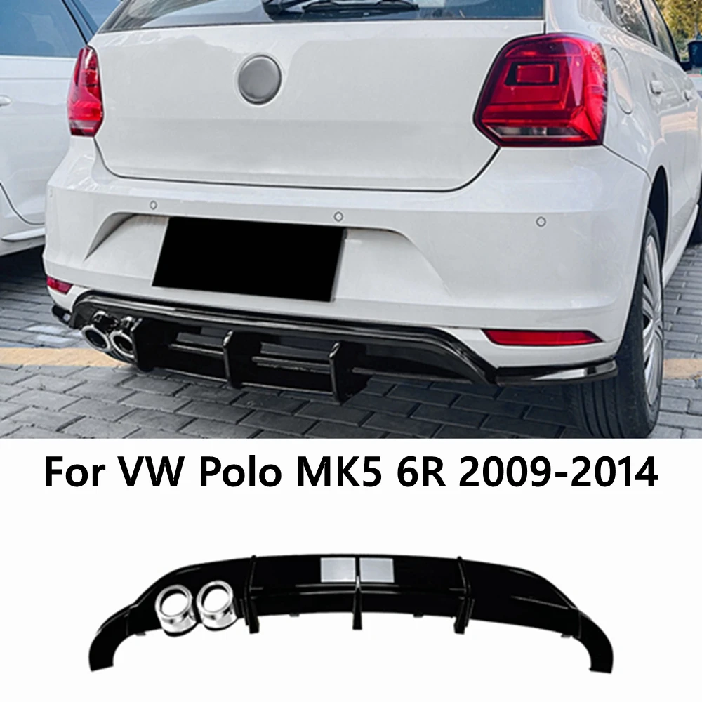 

Black Rear Bumper Lip Diffuser Spoiler Splitter Protector Car Auto Accessories Decoration Under For VW Polo MK5 6R 2009 - 2014