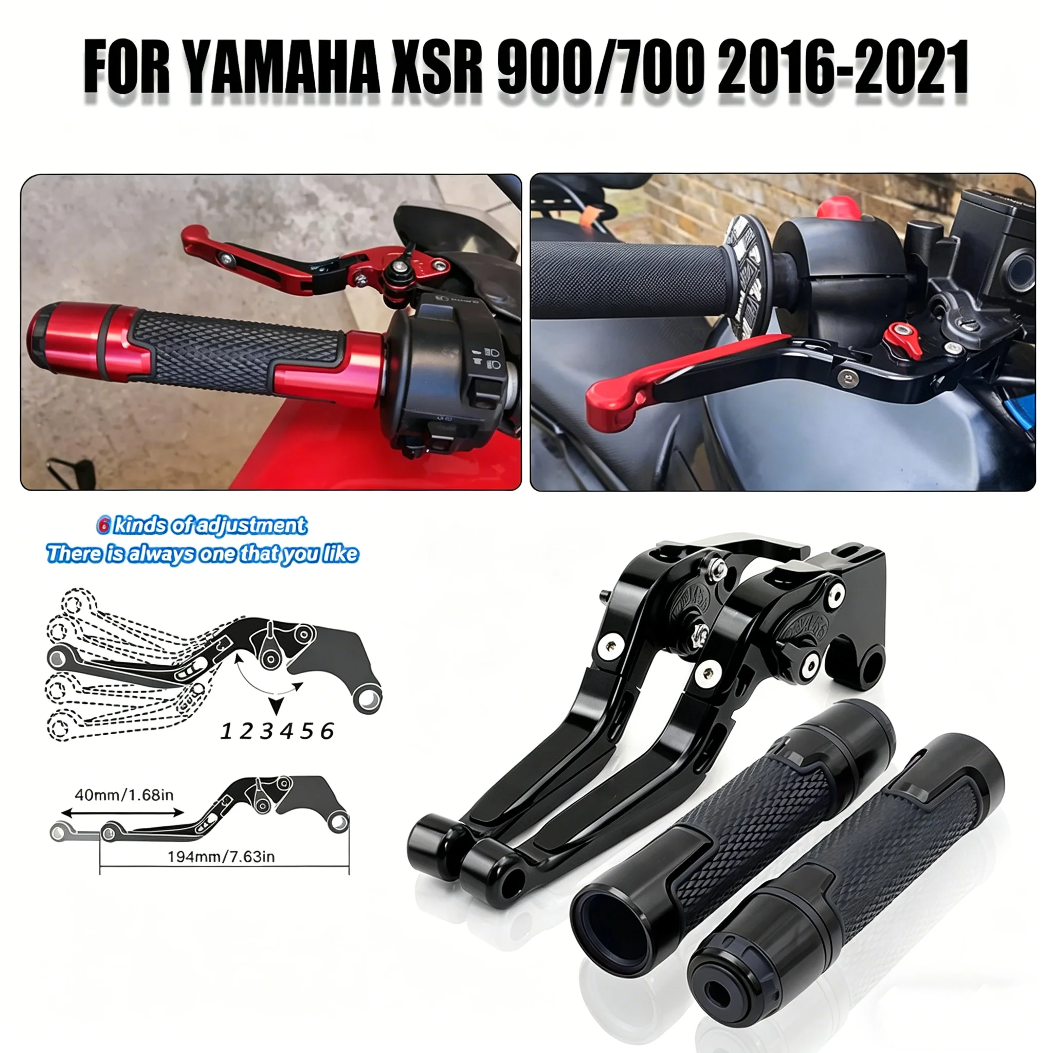 

For Yamaha XSR 900-700 2016-2021 Motorcycle Brake Clutch Levers Nice CNC Folding Adjustable Clutch Brake Levers Handle Grips Kit